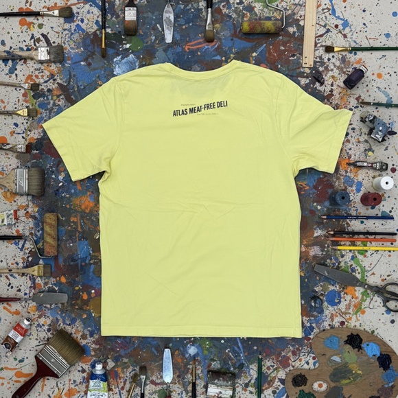 Atlas Meat-Free Deli “Sauce Ain’t Free” Graphic Tee Yellow Regular - Picture 2 of 7